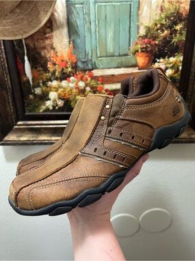 Skechers Diameter Comfort Loafer Shoes 61779 Brown Leather